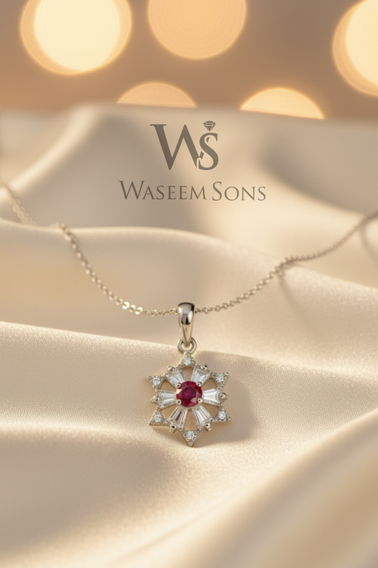 Scarlet Star Pendant - 925 Silver