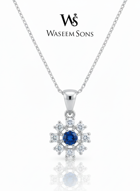 Midnight Bloom Pendant  – 925 Silver