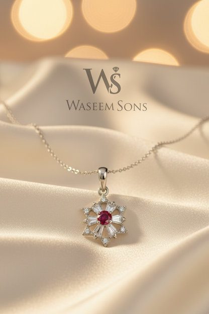 Scarlet Star Pendant - 925 Silver