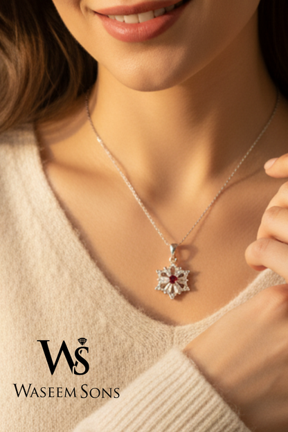 Scarlet Star Pendant - 925 Silver