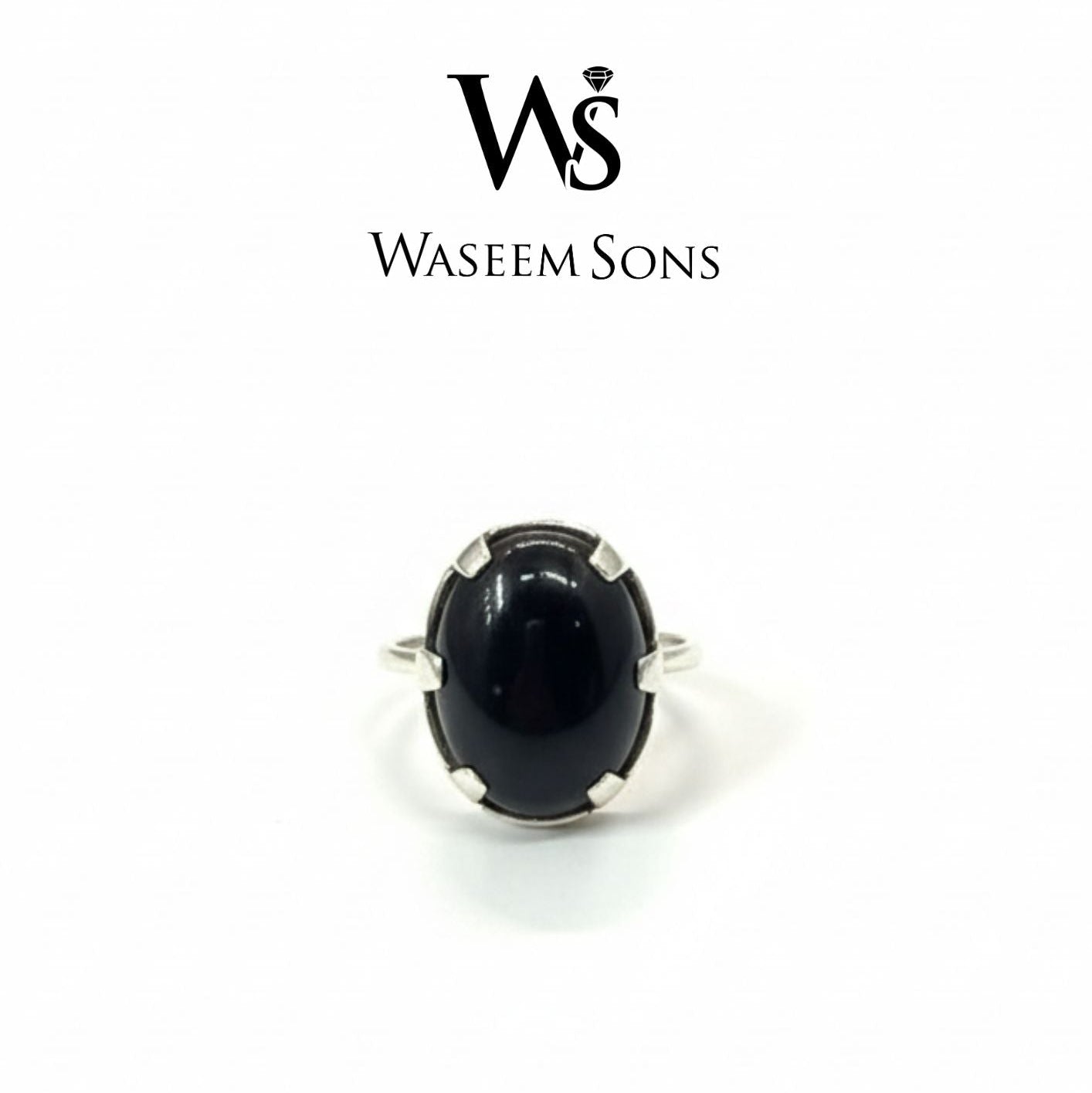 925 silver Serenity Aqeeq Ring with aqeeq gemstone by Waseem Sons