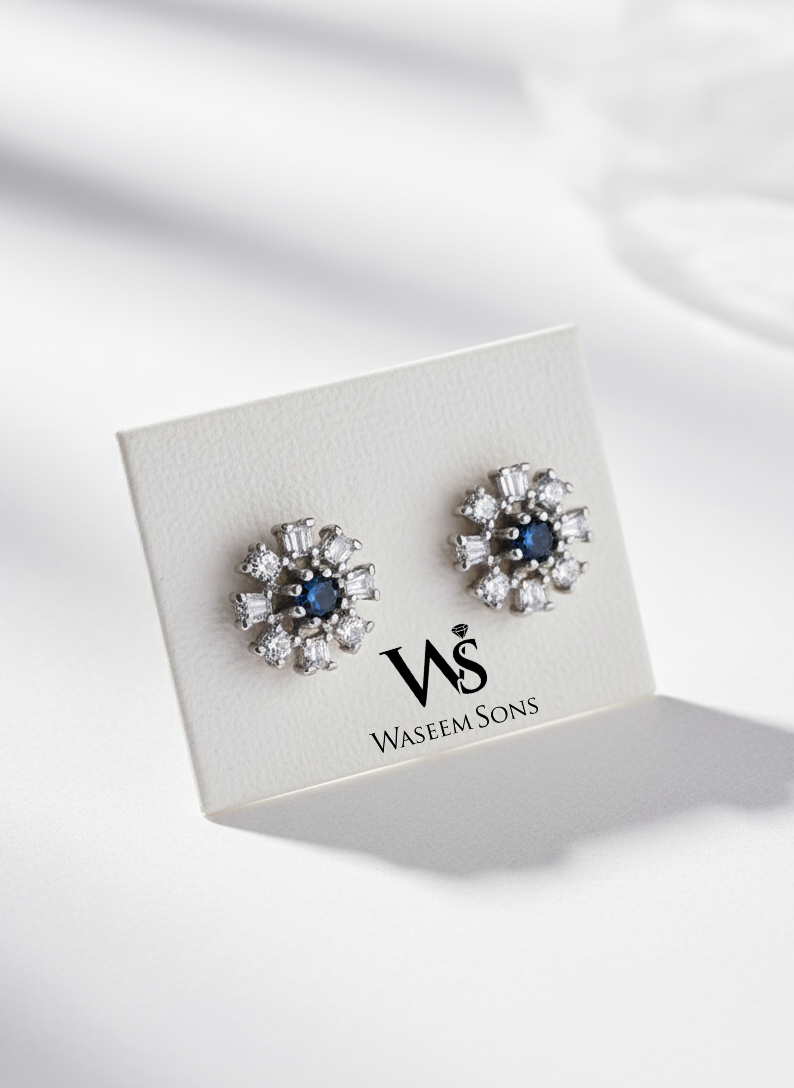 Midnight Bloom Studs – 925 Silver