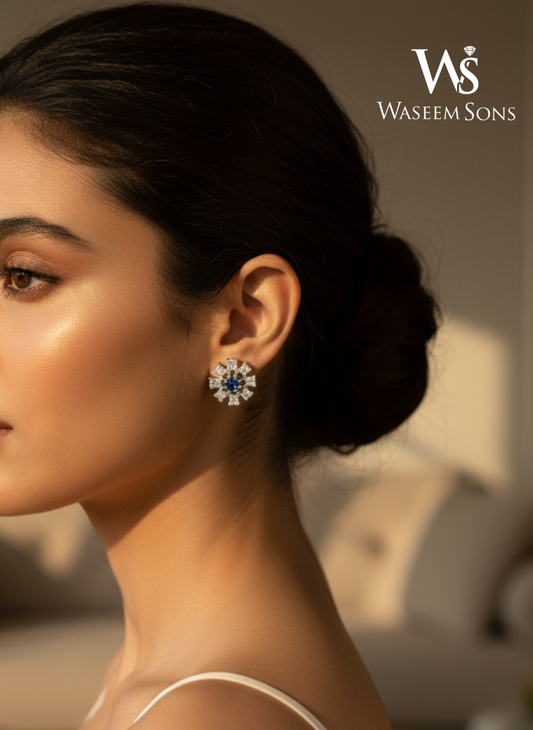 Midnight Bloom Studs – 925 Silver