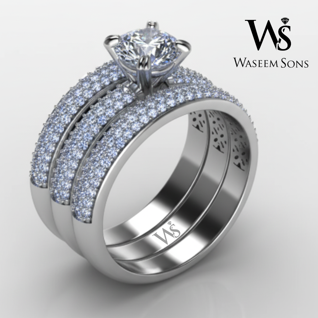 Triple Radiance Silver Ring -925 silver