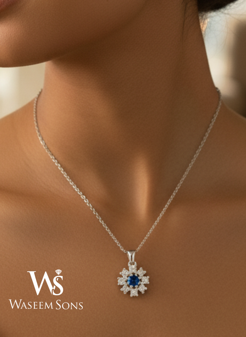 Midnight Bloom Pendant  – 925 Silver