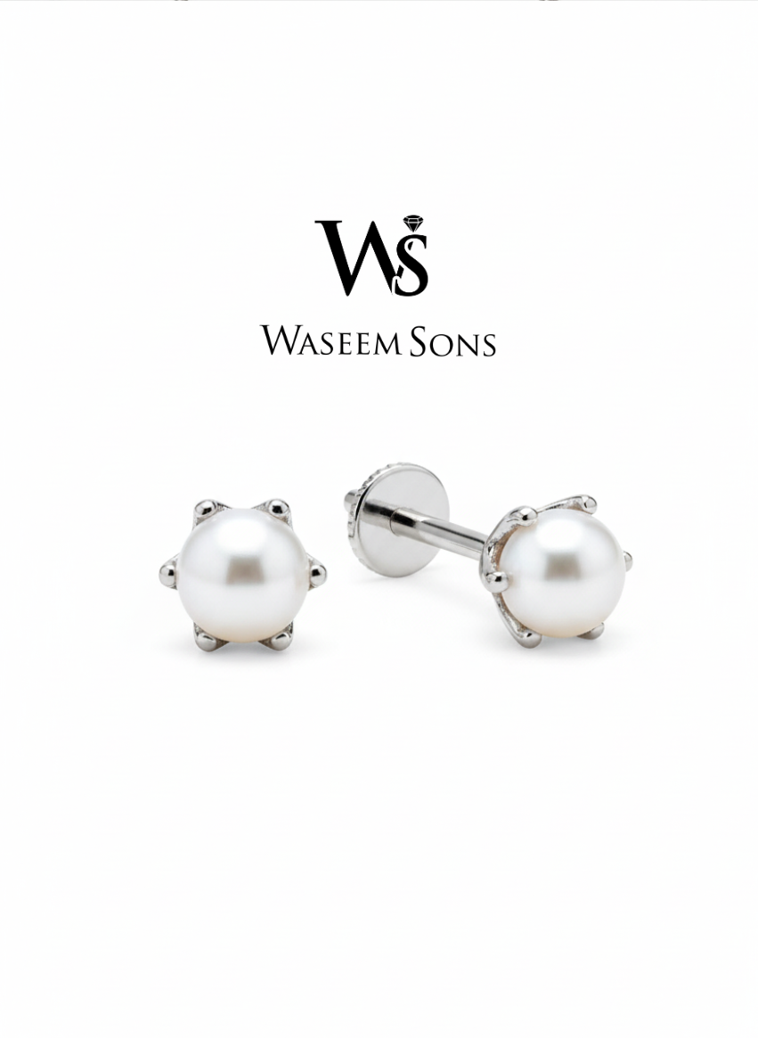 Eterna Pearl Studs - 925 Silver