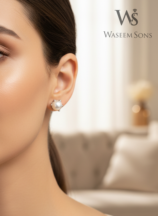 Eterna Pearl Studs - 925 Silver