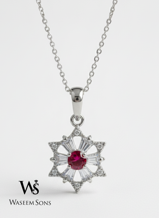 Scarlet Star Pendant - 925 Silver